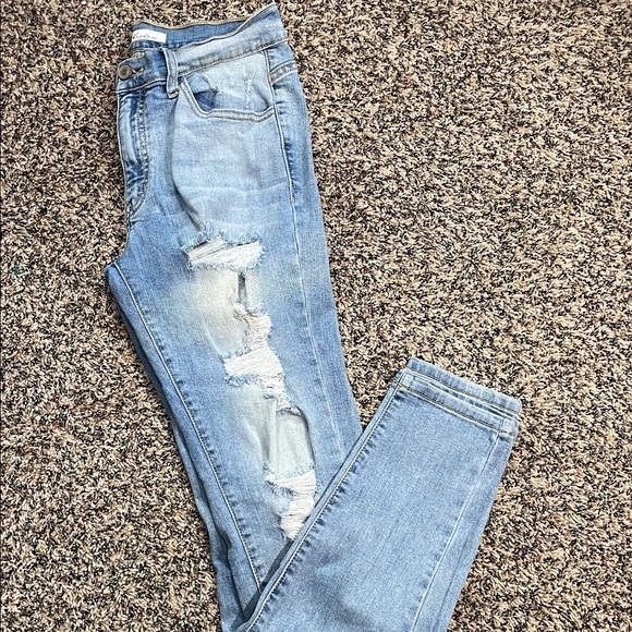KanCan Denim - KanCan Light Blue Distressed Skinny Denim Jeans Size 28 | GUC